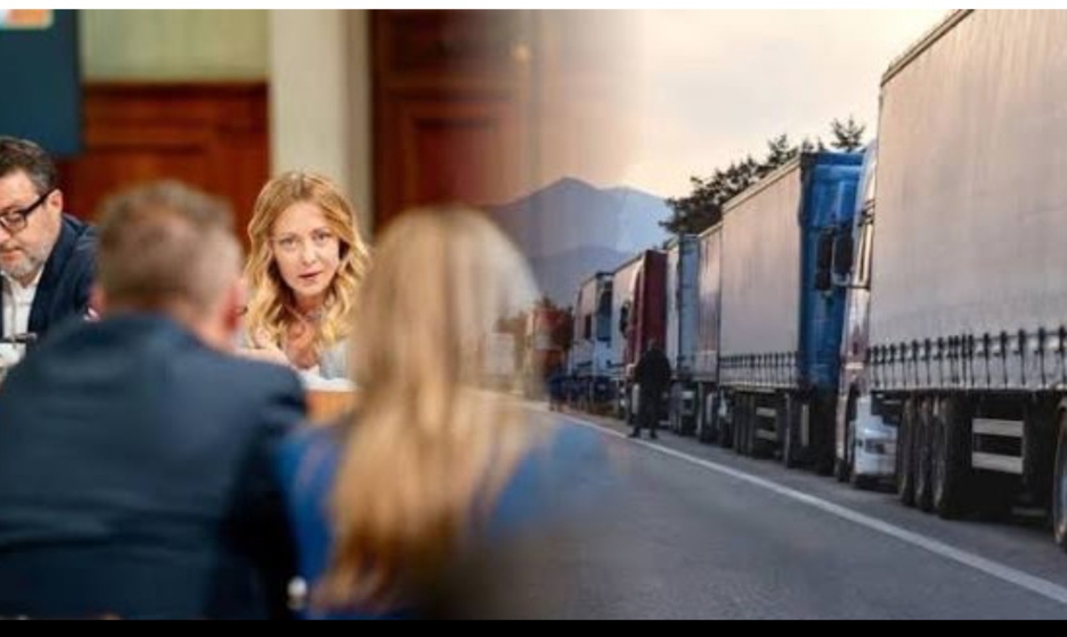 Camion incolonnati e incontro istituzionale